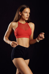 Beautiful brown haired fitness woman