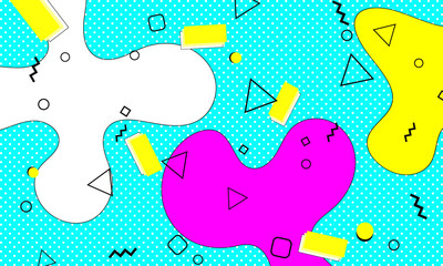 Memphis Pattern. Fun Background. Hipster Style