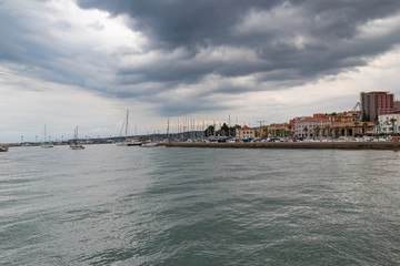 Fototapeta na wymiar Harbor landscape in Piran City 