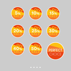Set of sale stickers. Colorful abstract design.