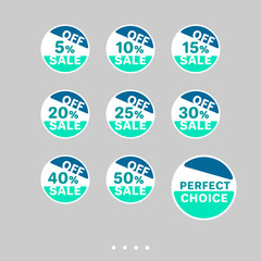 Set of sale stickers. Colorful abstract design.