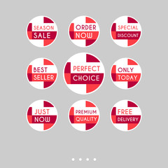 Set of sale stickers. Colorful abstract design.