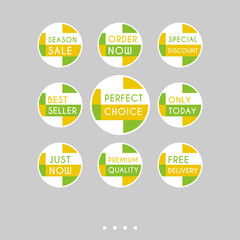 Set of sale stickers. Colorful abstract design.