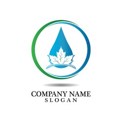 Nature leaf and water logo combination. Business Logo Template Design, Emblem, Design concept, Creative Symbol, Icon