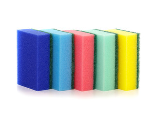 Sponges for cleaning isolated on white 