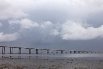 Beautiful low pre-storm sky. Background and texture with clouds