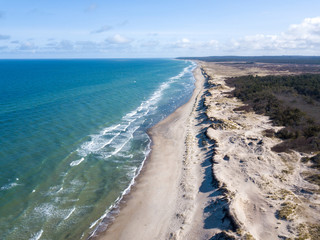Aerial view of Liseleje Beach, Denmark