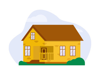 Flat vector illustration: house. Abstract architecture.
