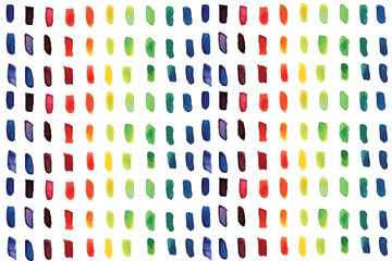 Colored watercolor background with brush strokes. Hand drawn illustration on white background.