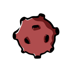 planet Mercury icon. in black stroke color. closed loops