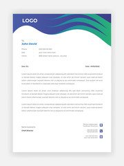 Creative Style Blue Letterhead Design For Your Business Vector Template