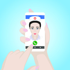 Doctor emergency call by phone.