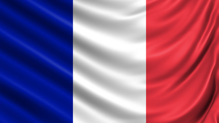 Waving flag of the country of the European Union. 3d illustration