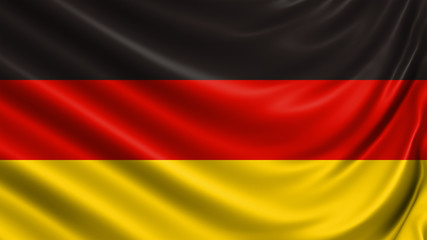 Waving flag of the country of the European Union. 3d illustration