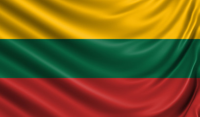 Waving flag of the country of the European Union. 3d illustration