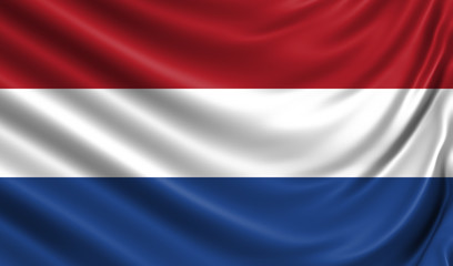 Waving flag of the country of the European Union. 3d illustration