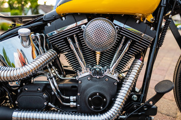 Fototapeta premium custom bike on a parking lot 