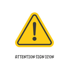 Attention sign icon simple flat style vector illustration.