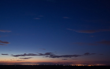 Fototapeta na wymiar Abstract panorama starry sky. Summer background.