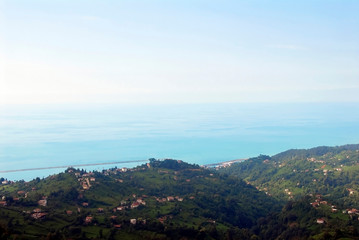 TRABZON, TURKEY - JUNE 28, 2008: Bastimar Quarter and Yeniay Village, Harbor. Surmene District