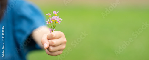 小さな花を差し出す子供 Wall Mural Wallpaper Murals Hakase4 小さな花を差し出す子供 Wall Mural Wallpaper Murals Hakase4