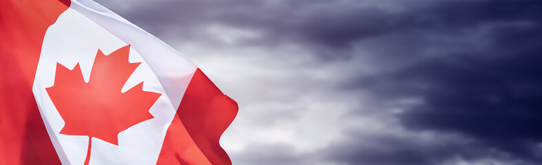 Obraz premium Canadian National Holiday. 1 July. Happy Canada Day greeting card. Celebration background with Canadian flag.