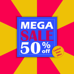 Mega sale promotion banner for advertising on website, social media - 352856562