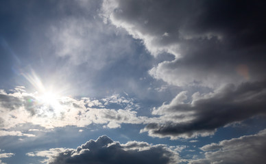 Fototapeta na wymiar Blue sky with white clouds, background