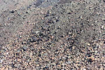 Close-up of a slag heap of iron ore quarry