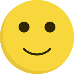 Emoticon icon flat, emoji isolated on white background