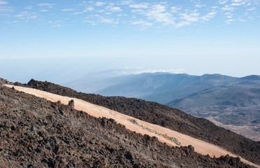 View from the top of a volcano Teide to the island of Tenerife.