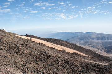 View from the top of a volcano Teide to the island of Tenerife.