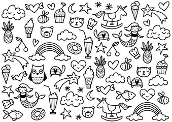 sweet heart black white cute icons baby shower girl fashion 