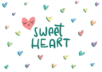 sweet heart cute illustration 