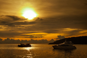 Sabah sunset at the boardwalk or beach