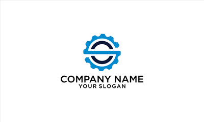 combination of gear and S logo logo design