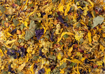Dried Yellow Flowers Textured Background, Flower Mix Pattern