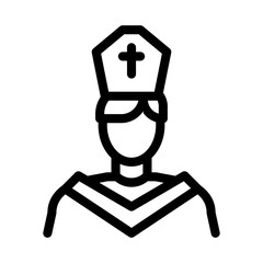 priest preacher icon vector. priest preacher sign. isolated contour symbol illustration
