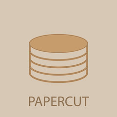 Piled-up pennies papercut icon. Simple glyph, flat vector of web icons for ui and ux, website or mobile application