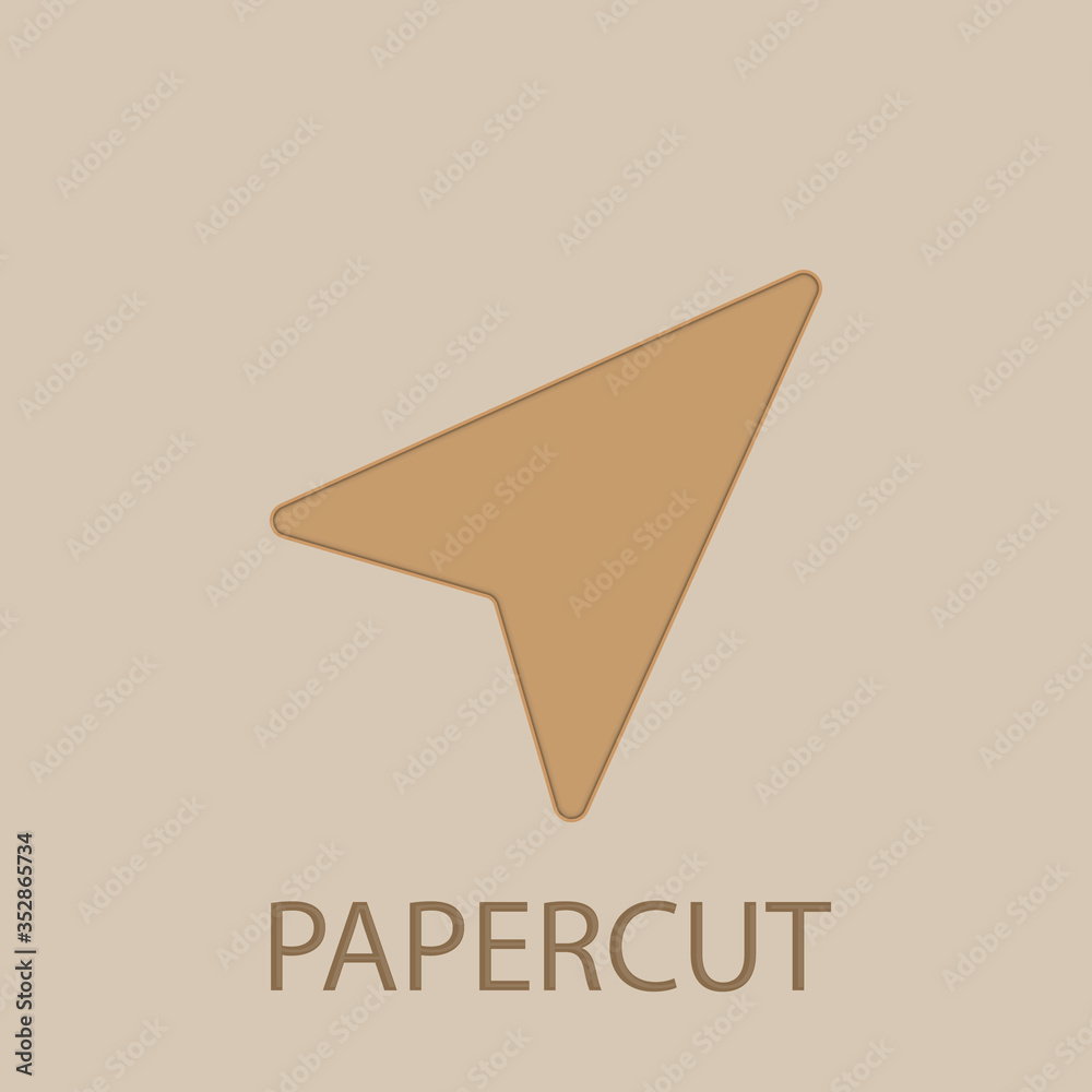 Poster cursor papercut icon. simple glyph, flat vector of web icons for ui and ux, website or mobile applic