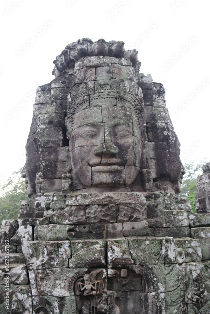 Sticker Visage de Bouddha du temple Bayon à Angkor, Cambodge