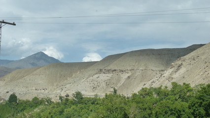 A close up of mountain and trees