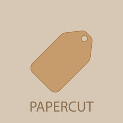 Tag papercut icon. Simple glyph, flat vector of web icons for ui and ux, website or mobile application