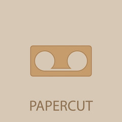 Write character papercut icon. Simple glyph, flat vector of web icons for ui and ux, website or mobile application