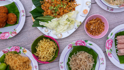 Thai Food Mixed Dishes Isaan Mix 
