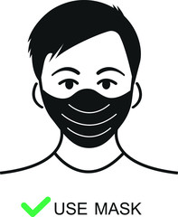 use mask icon. protect corona virus icon vector