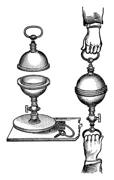 Magdeburg Hemispheres, Vintage Illustration.