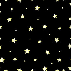 Abstract black background with stars. Seamless pattern .Vector geometric illustration