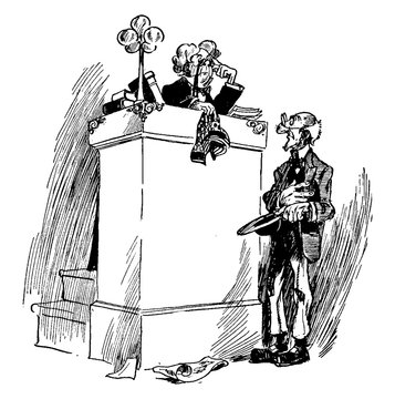 judge and witness courtroom scene clip art preview