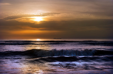sunset over the Atlantic ocean
